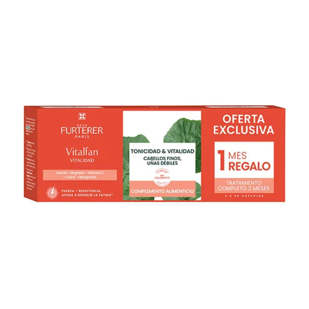 VITALFAN VITALIDAD CABELLO Y UÑAS ;3 ENVASES 30 CAPSULAS