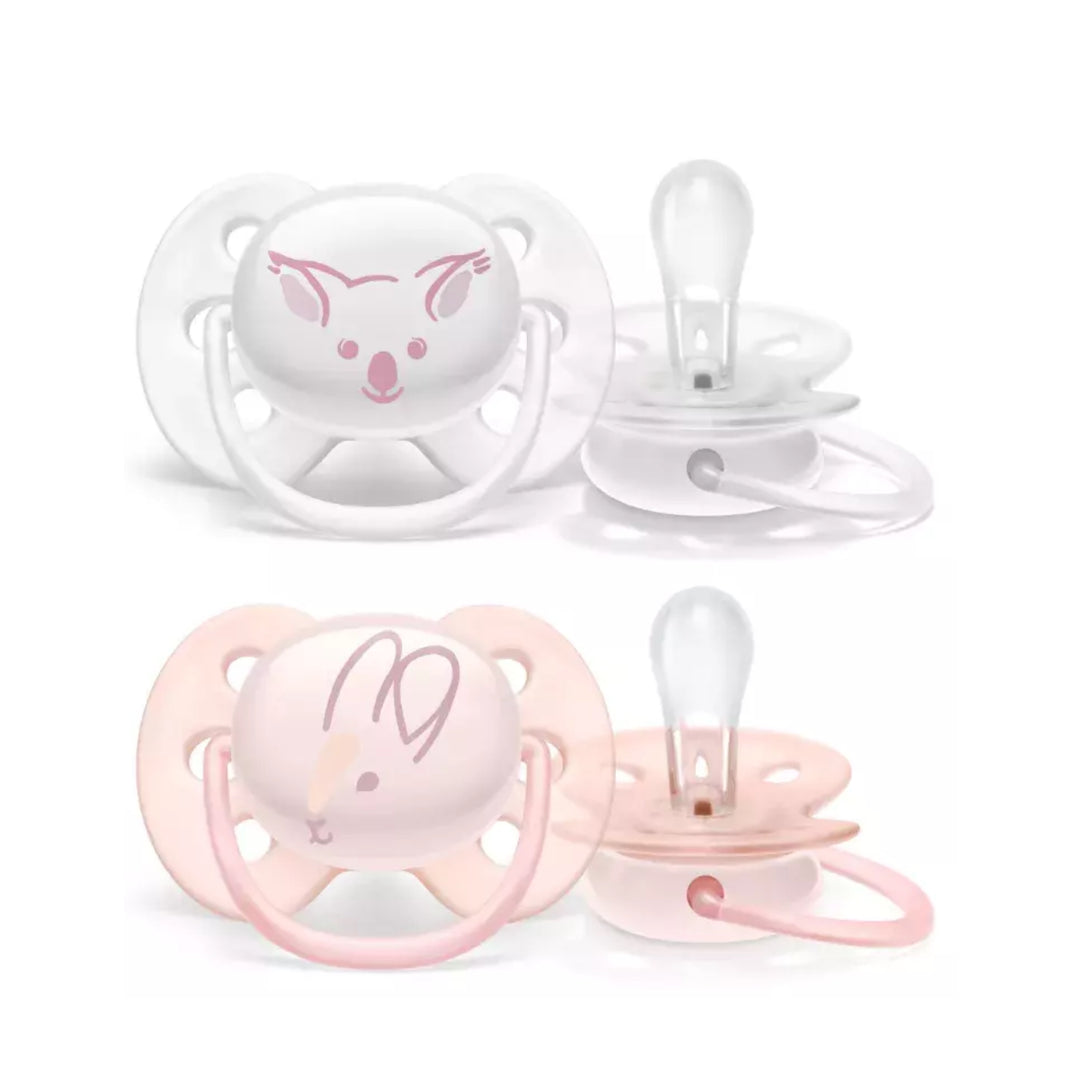 AVENT CHUPETE SILICONA ULTRASOFT DECORADOS 0 - 6 M 2 U NIÑA