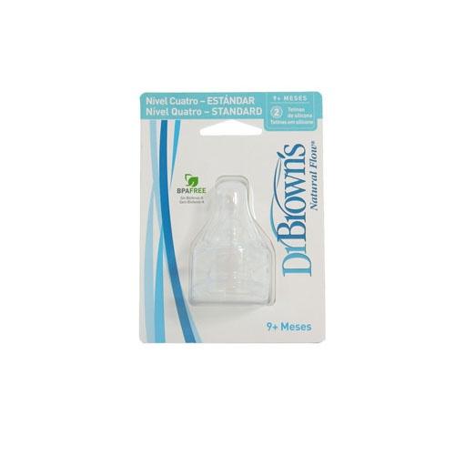DR BROWN´S TETINA SILICONA NATURAL FLOW ESTANDAR COMILONES 2 U N4