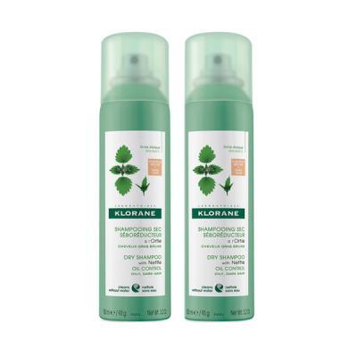 KLORANE CHAMPU SECO AL EXTO DE ORTIGA CASTAÑO O MORENO PACK DUO;2X 150 ML