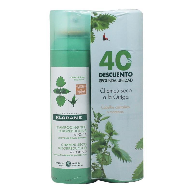 KLORANE CHAMPU SECO SEBORREGULADOR ORTIGA PACK DUO;2 X150 ML