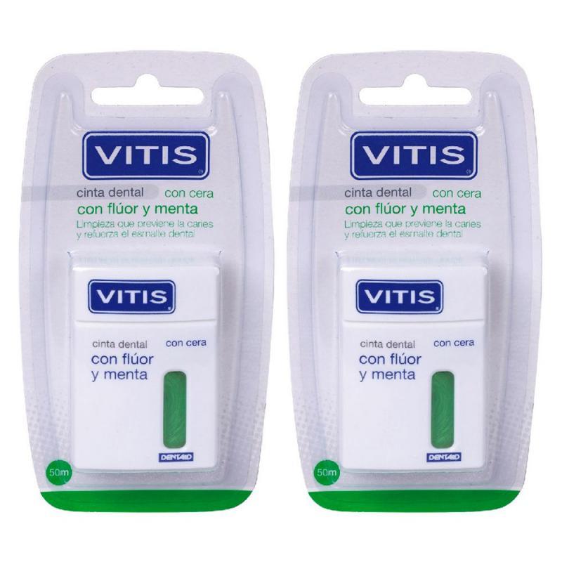VITIS CINTA DENTAL CON FLUOR Y MENTA ;50 M 2 U