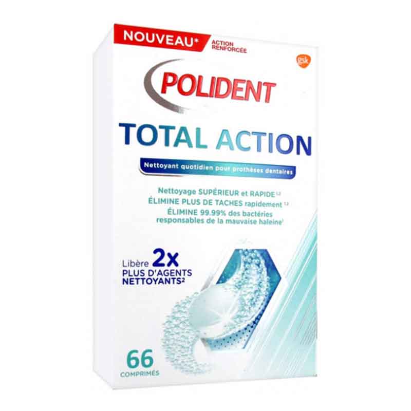 COREGA ACCION TOTAL LIMPIADOR LIMPIEZA PROTESIS DENTAL; 66 TABLETAS