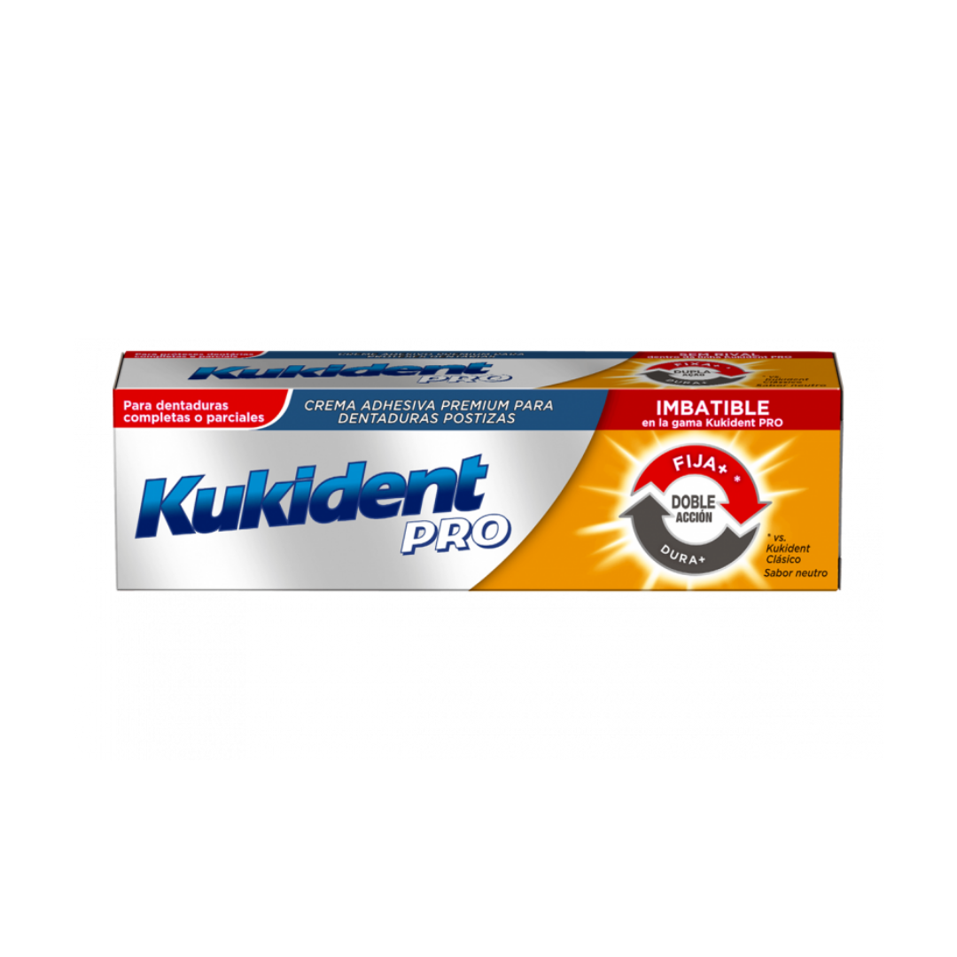KUKIDENT PRO DOBLE ACCION CREMA ADH PROTESIS DENTAL NEUTRO; 40 G