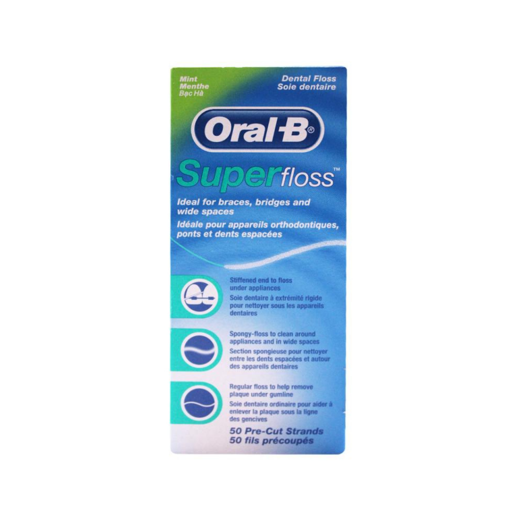 ORAL-B SUPERFLOSS SEDA DENTAL MENTA; 50 U