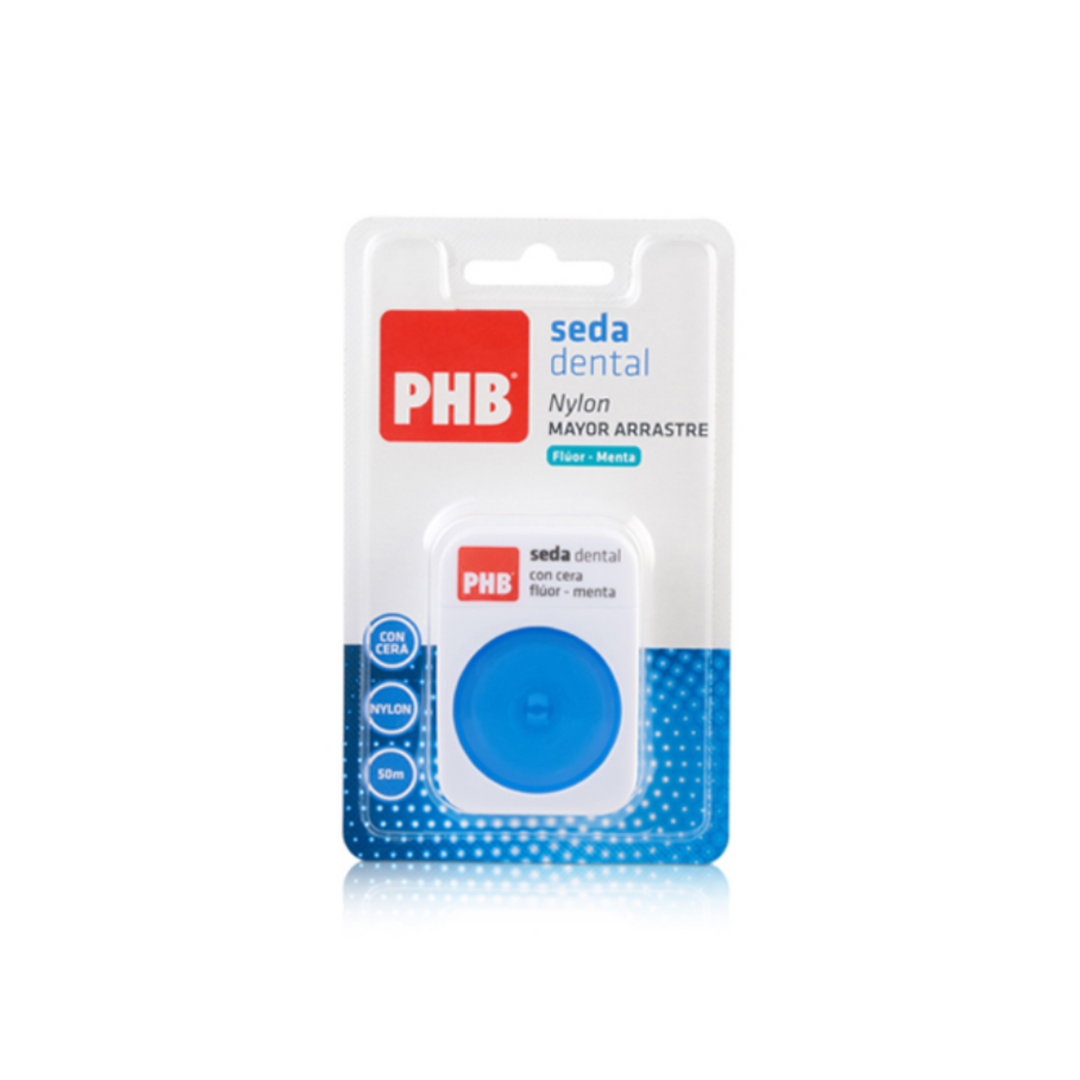 PHB FLUOR MENTA SEDA DENTAL NYLON CON CERA; 50 M