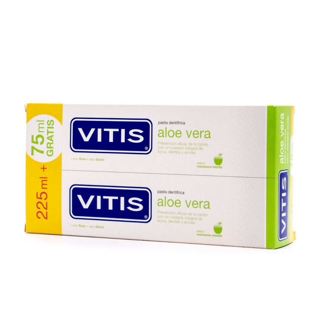VITIS ALOE VERA PASTA DENTIFRICA SABOR MANZANA; 2 X 150 ML