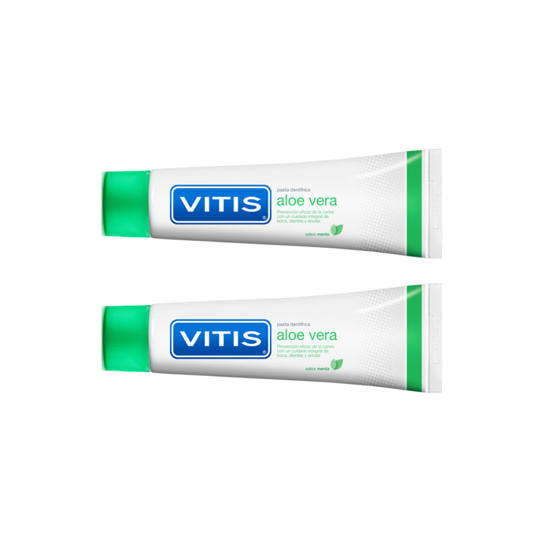 VITIS ALOE VERA PASTA DENTIFRICA SABOR MENTA; 2 X 150 ML