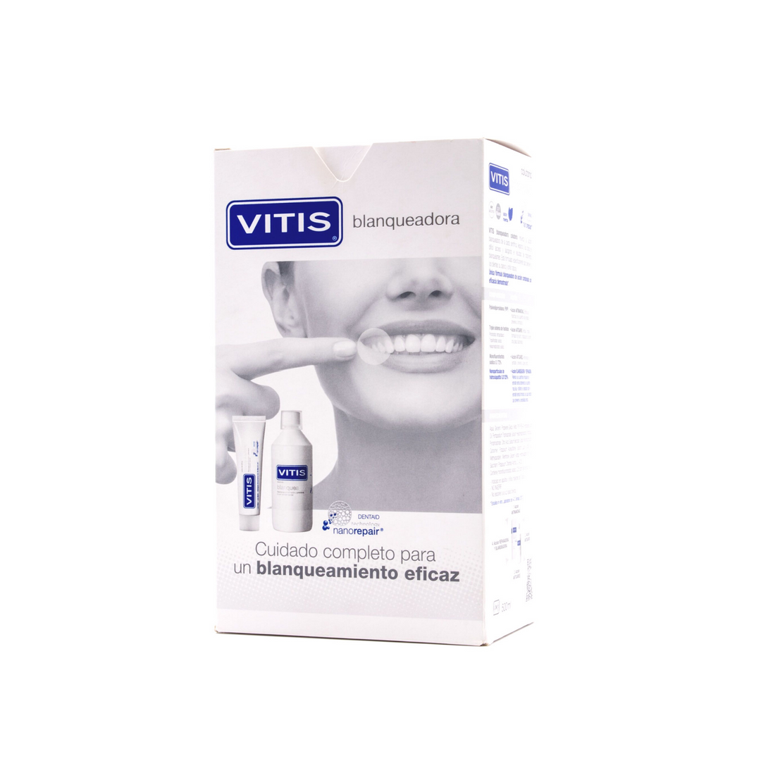 VITIS BLANQUEADORA PACK PASTA DENTIFRICA + COLUT; 100 ML + 500 ML