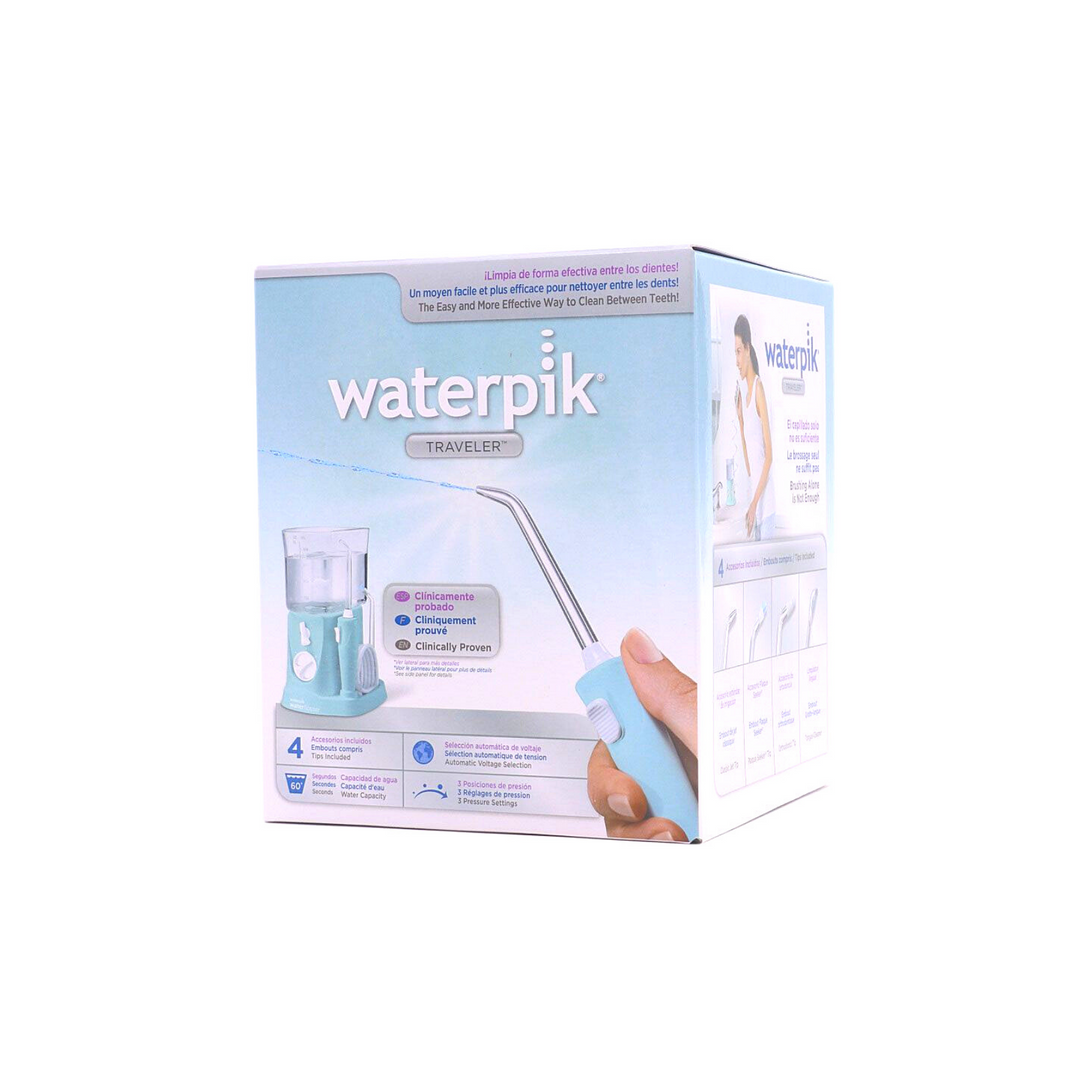 WATERPIK IRRIGADOR BUCAL ELECTRICO WP- 316ED TRAVELER CON ADAPTADOR VIAJES BLUE