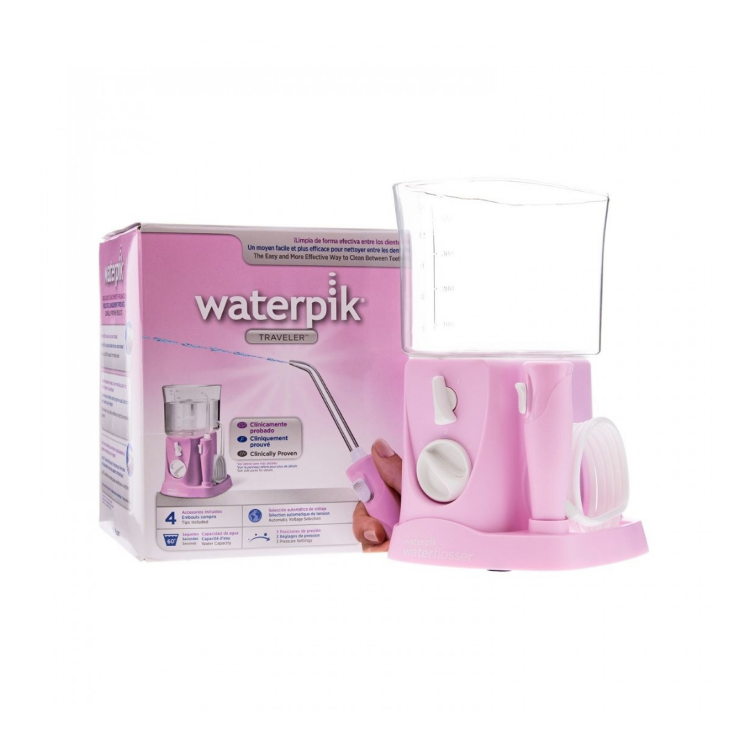 WATERPIK WP- 300 TRAVELER IRRIGADOR BUCAL ELECTRICO CON ADAPTADOR VIAJES PINK