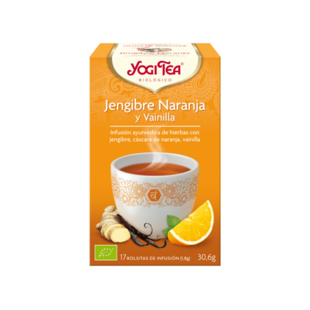 YOGI TEA JENGIBRE NARANJA Y VAINILLA ; 17 BOLSITAS