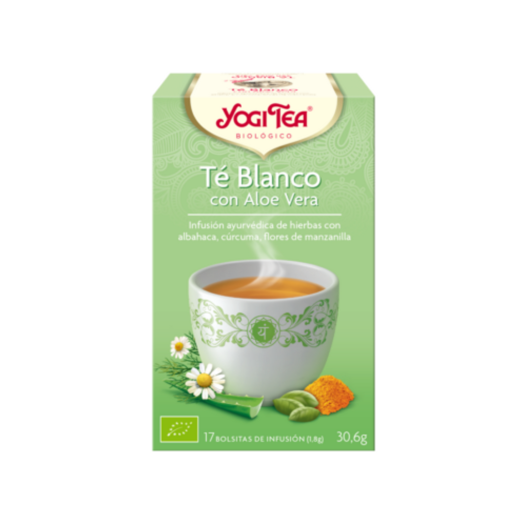 YOGI TEA TE BLANCO CON ALOE VERA ; 17 BOLSITAS