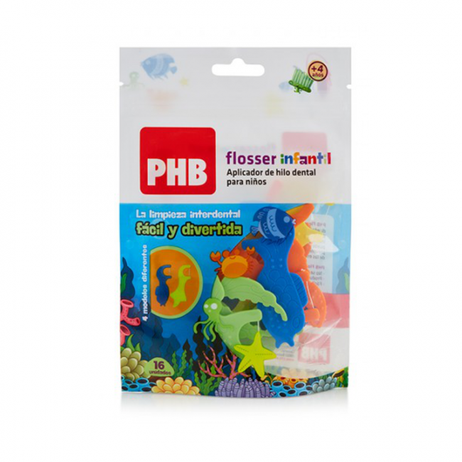 PHB FLOSSER INFANTIL HILO DENTAL CON APLICADOR ;16 U