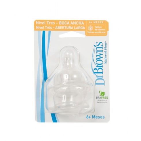 DR BROWN´S TETINA SILICONA NATURAL FLOW ESTANDAR + 6 MESES N3 2 U