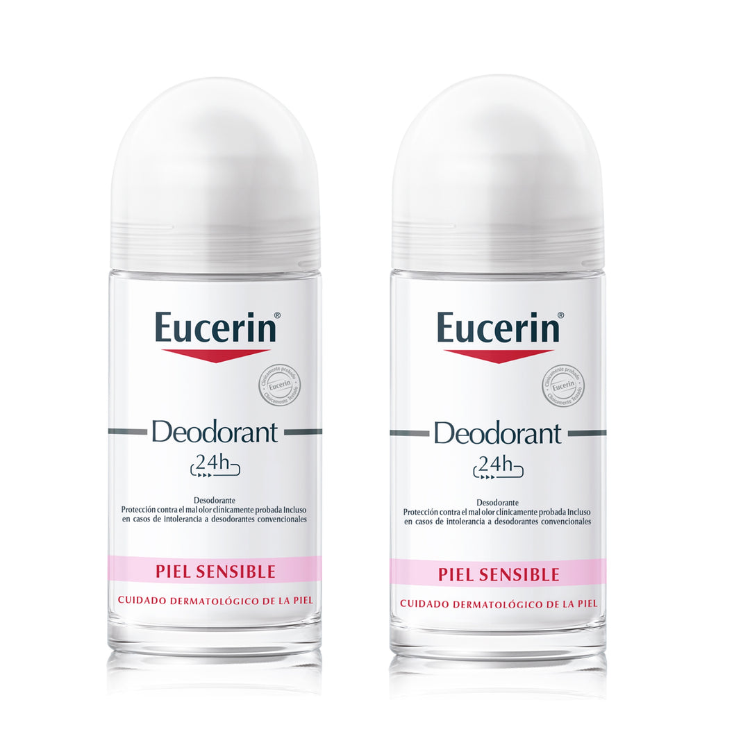 EUCERIN DUPLO DESODORANTE PIEL SENSIBLE 50% 2ºU; 50ML+50ML