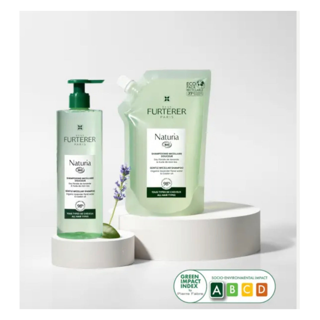 NATURIA CHAMPU + ECO RECARGA EXTRA SUAVE; 2x400ml