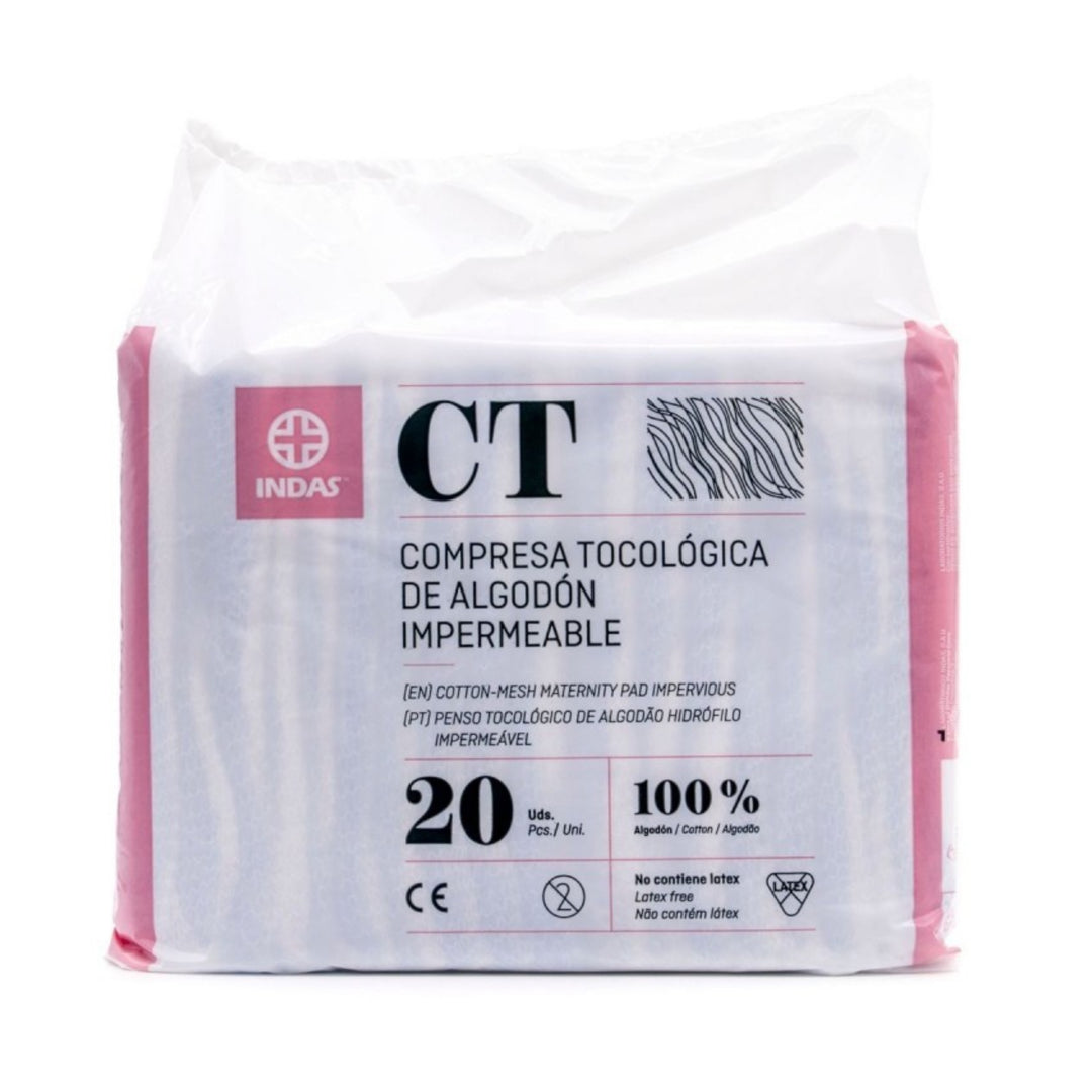 COMPRESAS HIGIÉNICAS MATERNITY ALGODÓN ; 20 UNIDADES