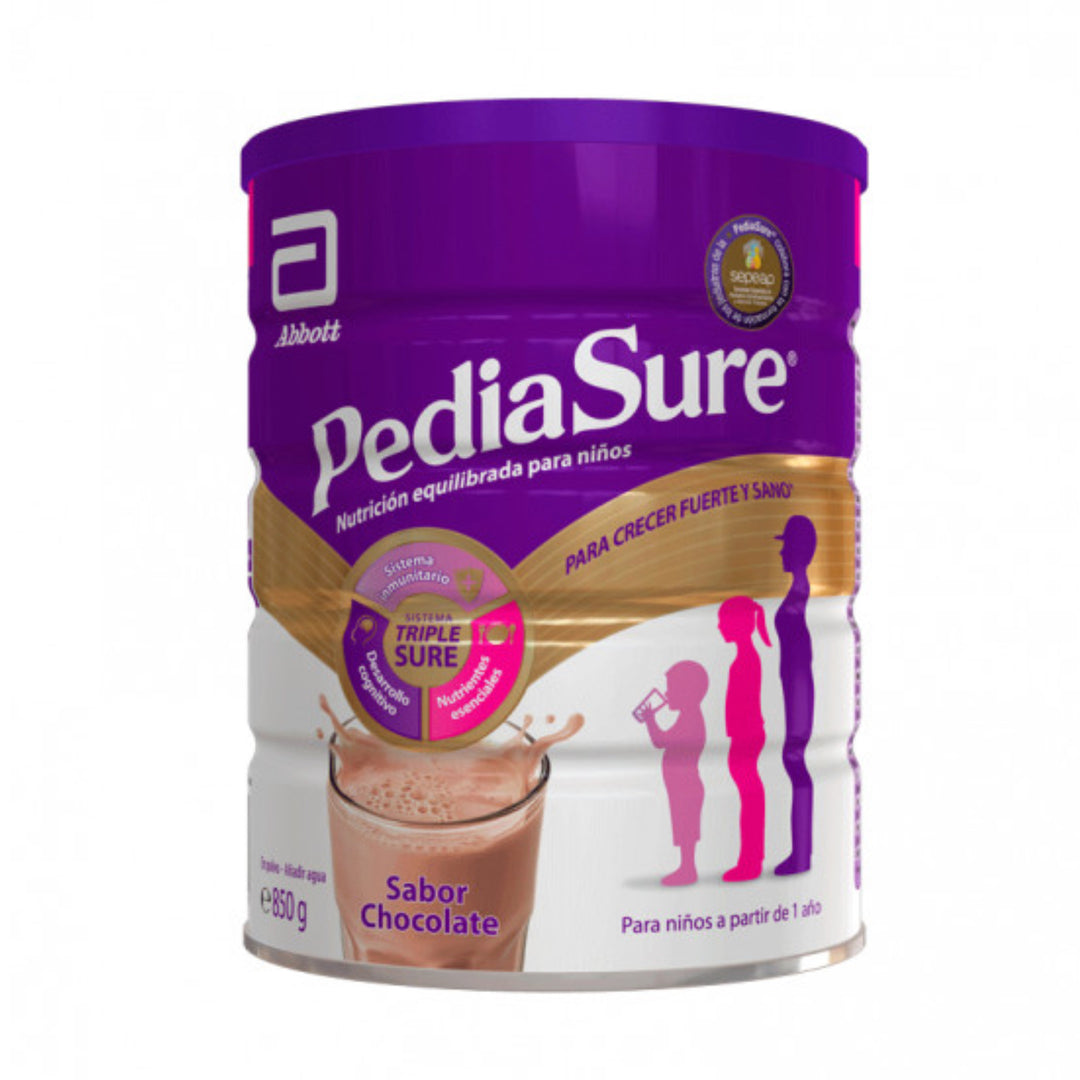 PEDIASURE POLVO 1 LATA 850 G SABOR CHOCOLATE