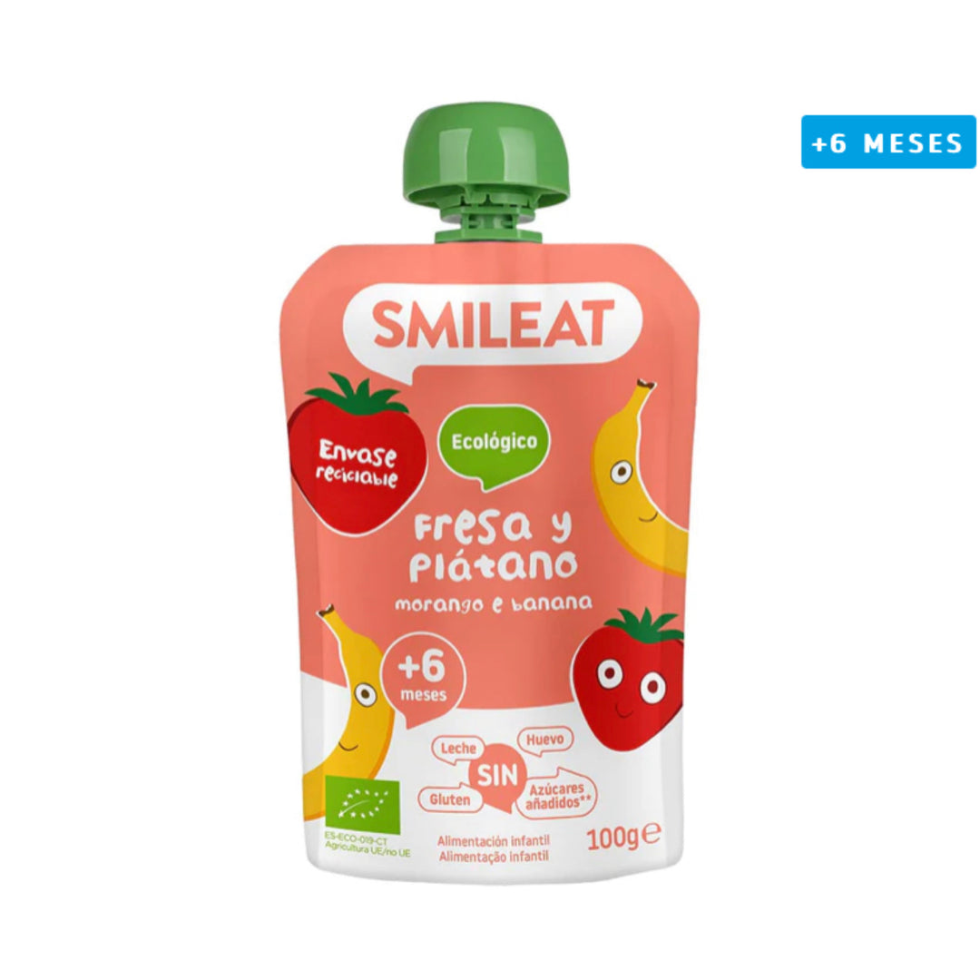 SMILEAT POUCH FRESA PLATANO ECO ; 100 GR