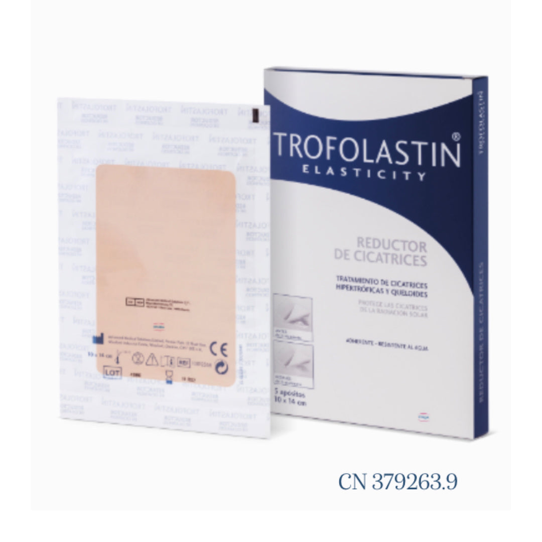 TROFOLASTIN REDUCTOR DE CICATRICES 10X14 CM; 5 UNIDADES