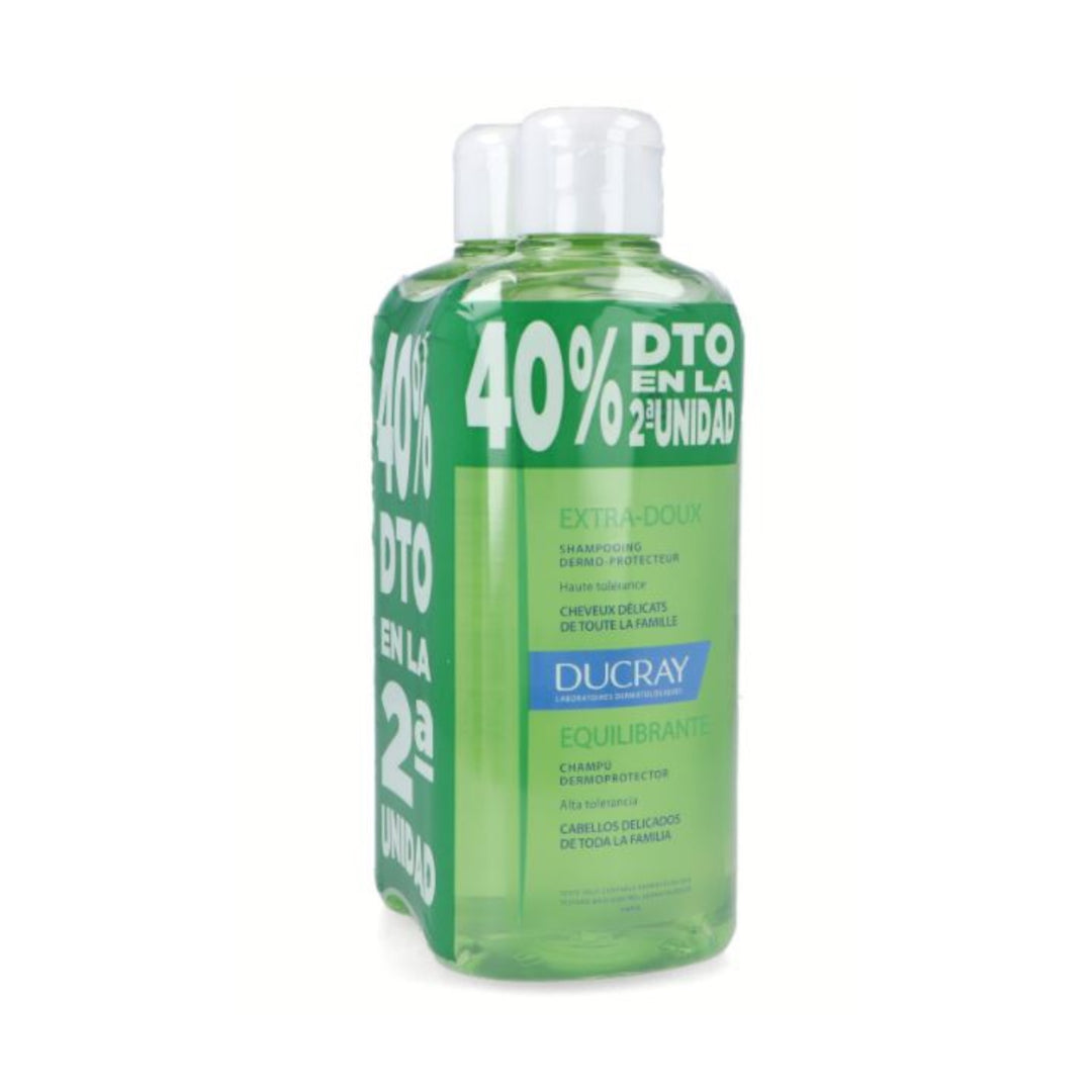 CHAMPU DERMOPROTECTOR EQUILIBRANTE USO FRECUENTE DUCRAY; 2x400 ML