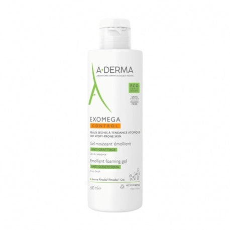 A-DERMA EXOMEGA CONTROL GEL LIMPIADOR EMOLIENTE; 500 ML
