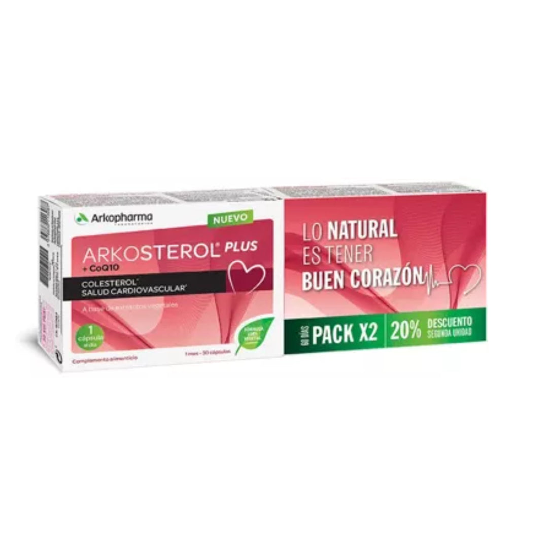 ARKOSTEROL PLUS LEVADURA ROJA DE ARROZ COQ10 DUPLO 2 X 30 CAPSULAS