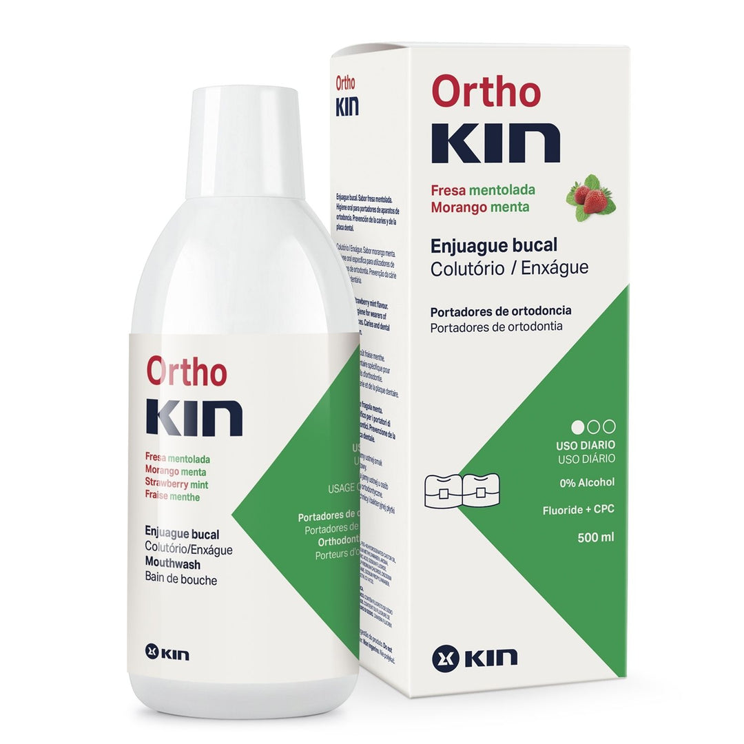 ORTHOKIN ENJUAGUE BUCAL SABOR FRESA MENTOLADA; 500 ML