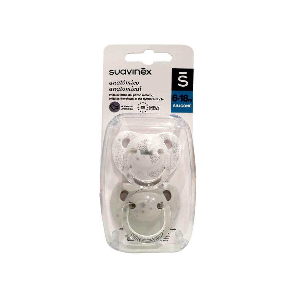 SUAVINEX CHUPETE SILICONA ANATOMICO CLASICO 6-18M 2 U