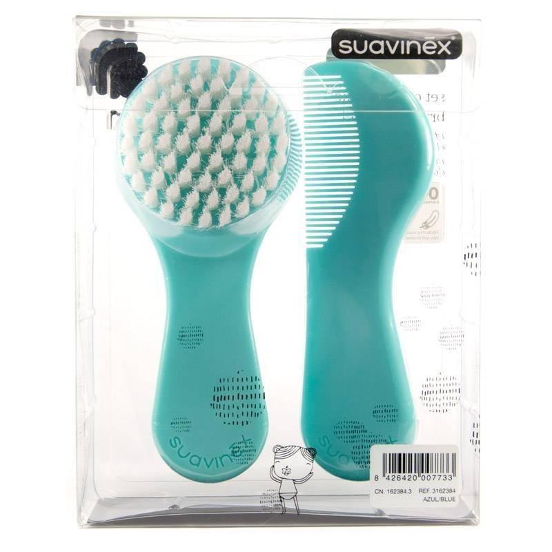 SUAVINEX CEPILLO Y PEINE INFANTIL SOFT AZUL DECORADO