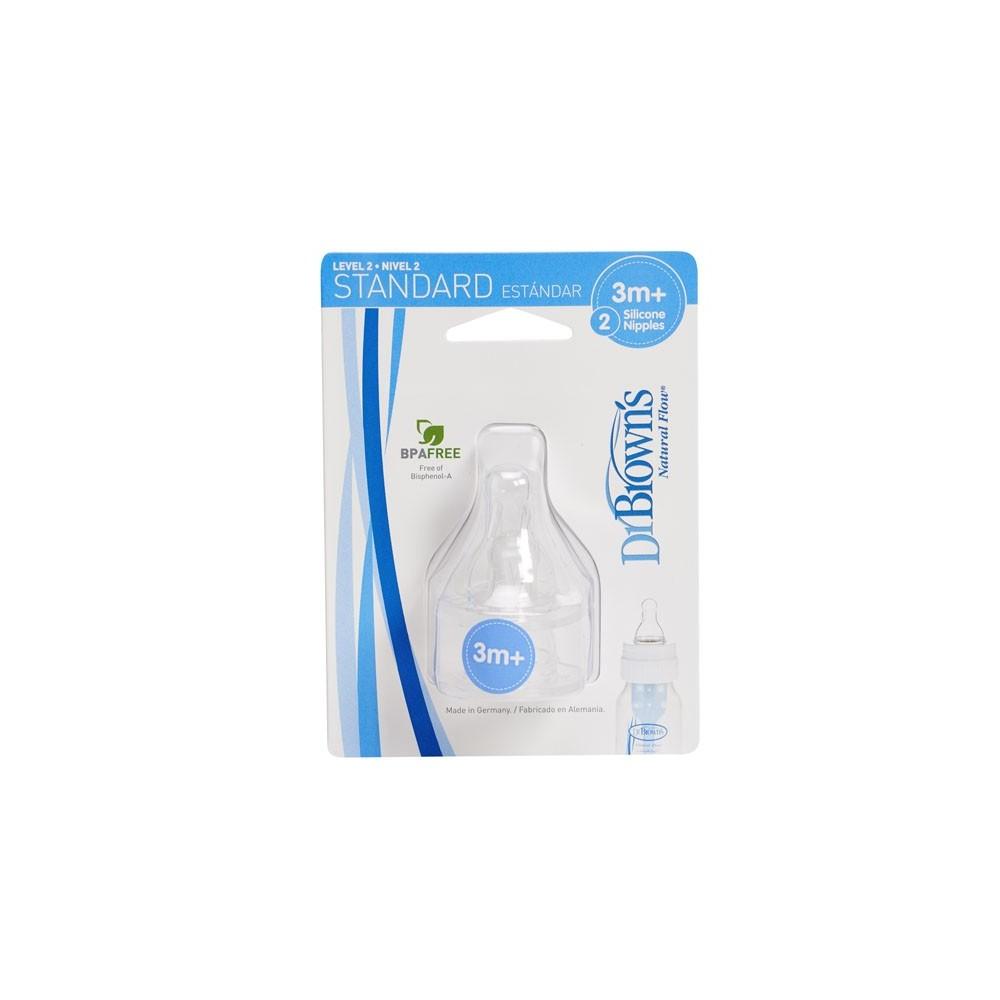 DR BROWN´S TETINA SILICONA NATURAL FLOW STANDARD + 3 MESES N2 2 U