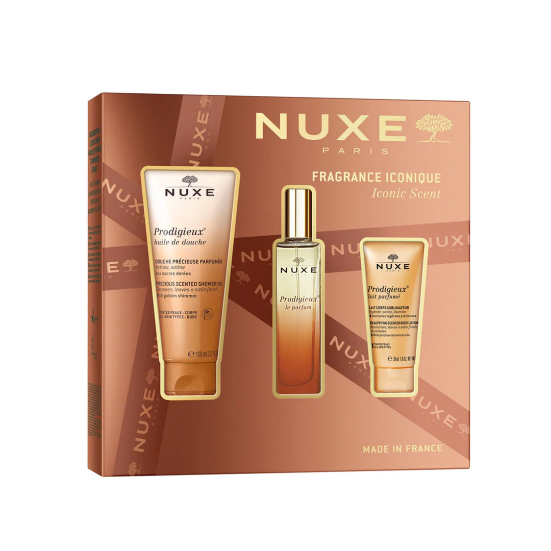 NUXE COFRE FRAGANCE ICONIQUE ACEITE DUCHA 100ML+ PERFUME+ LECHE PERFUMADA 30ML