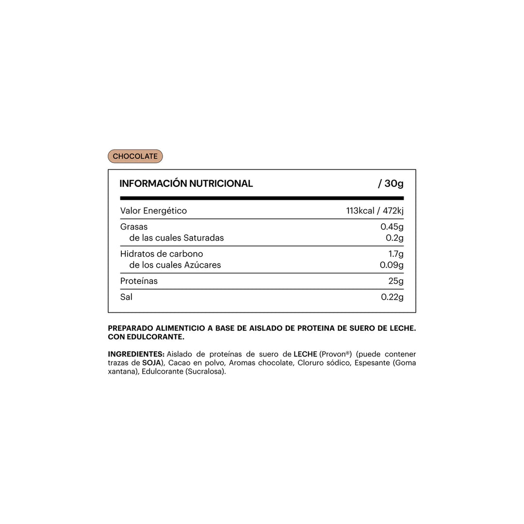 BE LEVELS ISOLATED PROTEIN CHOCOLATE NEGRO; 750G
