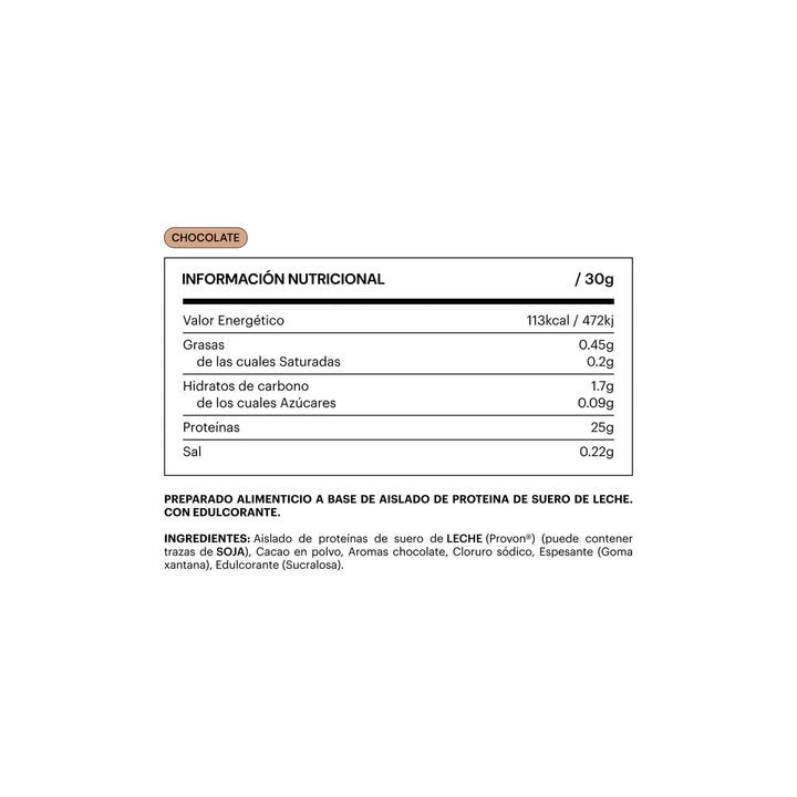 BE LEVELS ISOLATED PROTEIN CHOCOLATE NEGRO; 750G