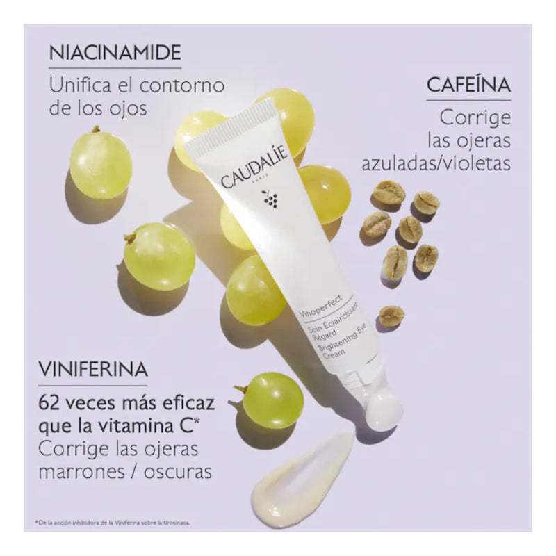 CAUDALIE VINOPERFECT TRATAMIENTO OJOS ILUMINADOR ; 15 ML