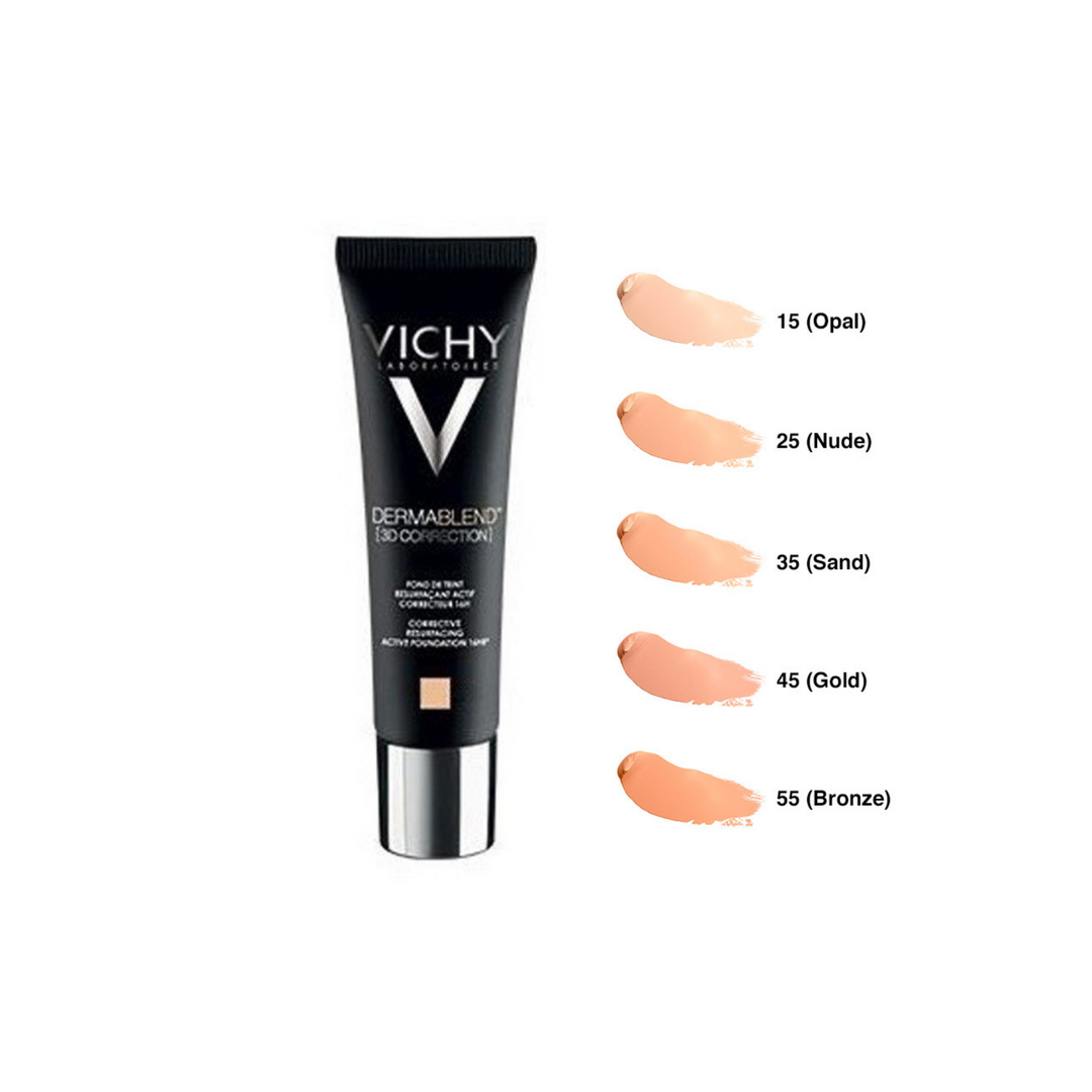 VICHY DERMABLEND 3D CORRECTION SPF 25 OIL FREE; 30 ML
