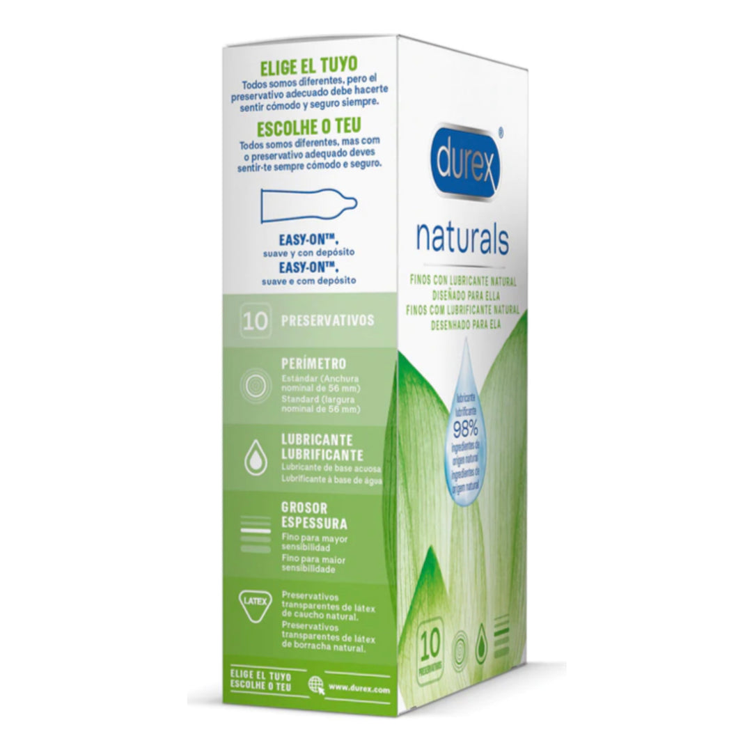 DUREX NATURALS PRESERVATIVOS ; 10 UNIDADES